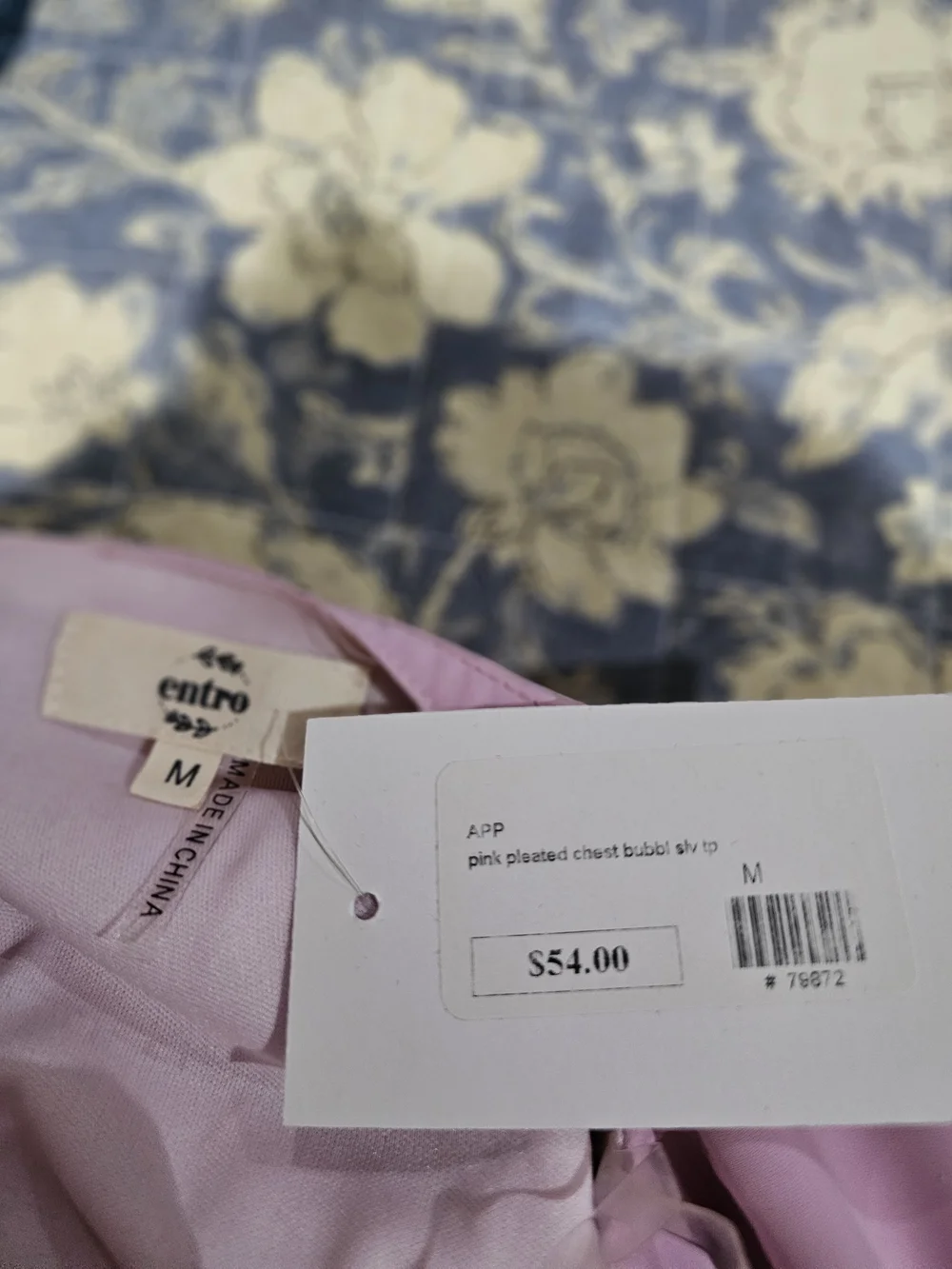 entro Pink Pleated Yoke Short Sleeve Blouse - Picture 5 of 9